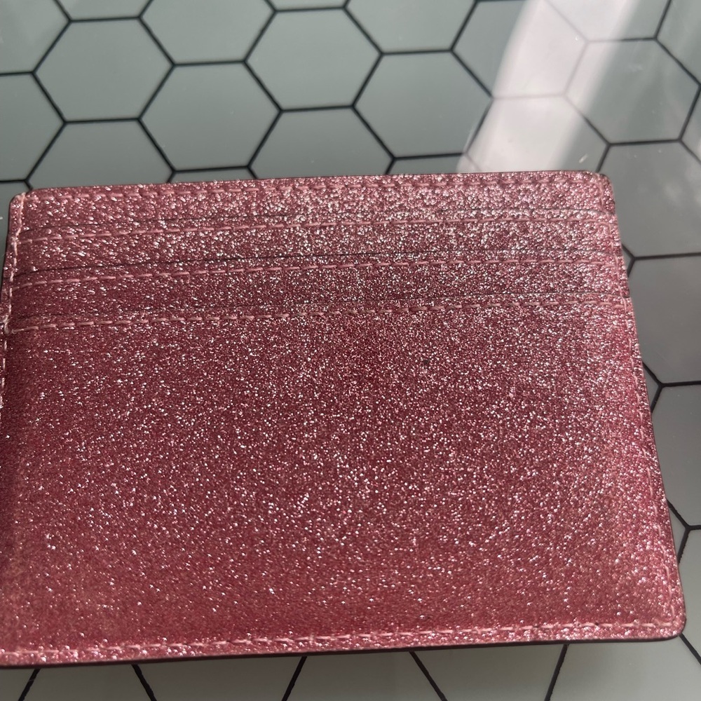 Kate Spade Pink Key & Card Holder Glitter Accessory - Picture 2 of 3